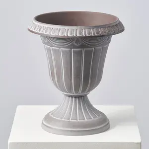 Faux Stone Pedestal Outdoor Urn Filler Pot