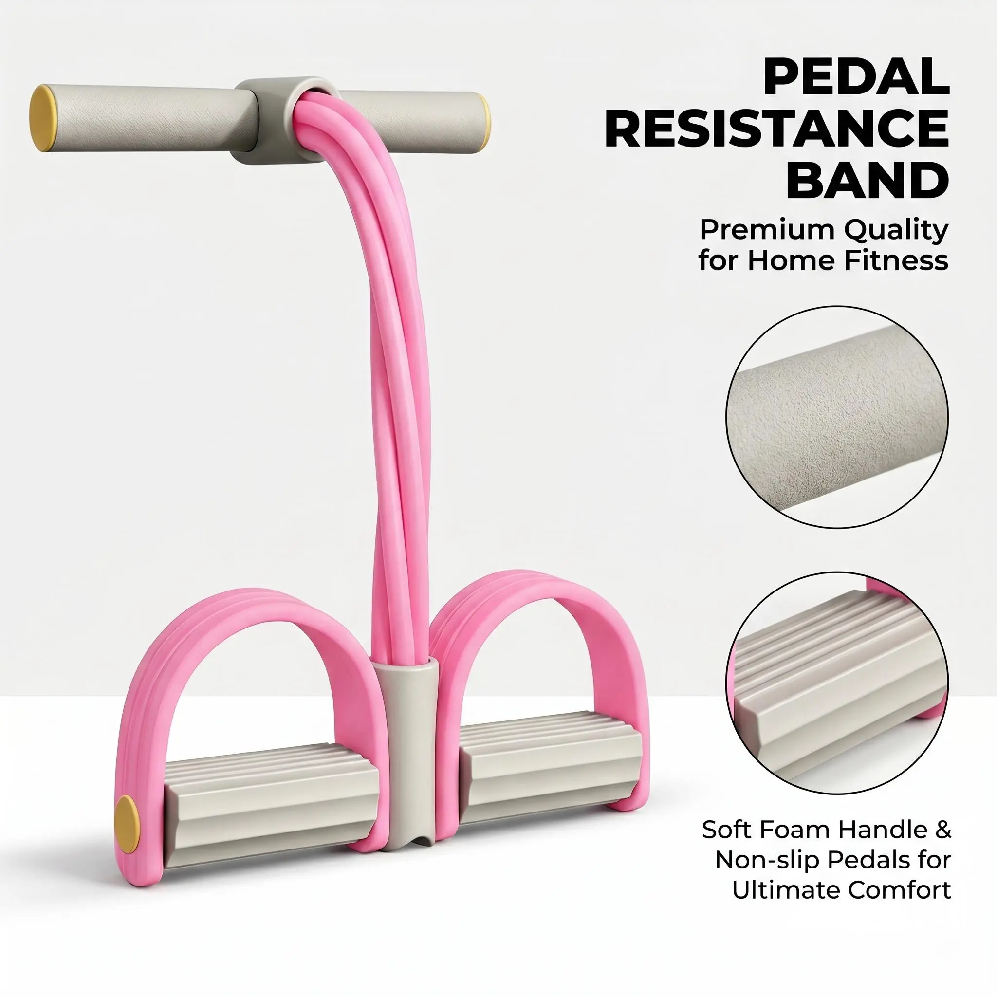 Pedal Resistance Band for Women and Men, Portable Home Workout Equipment, Full Body Exercise Pull Rope for Arms, Legs, Core Training and Daily Fitness