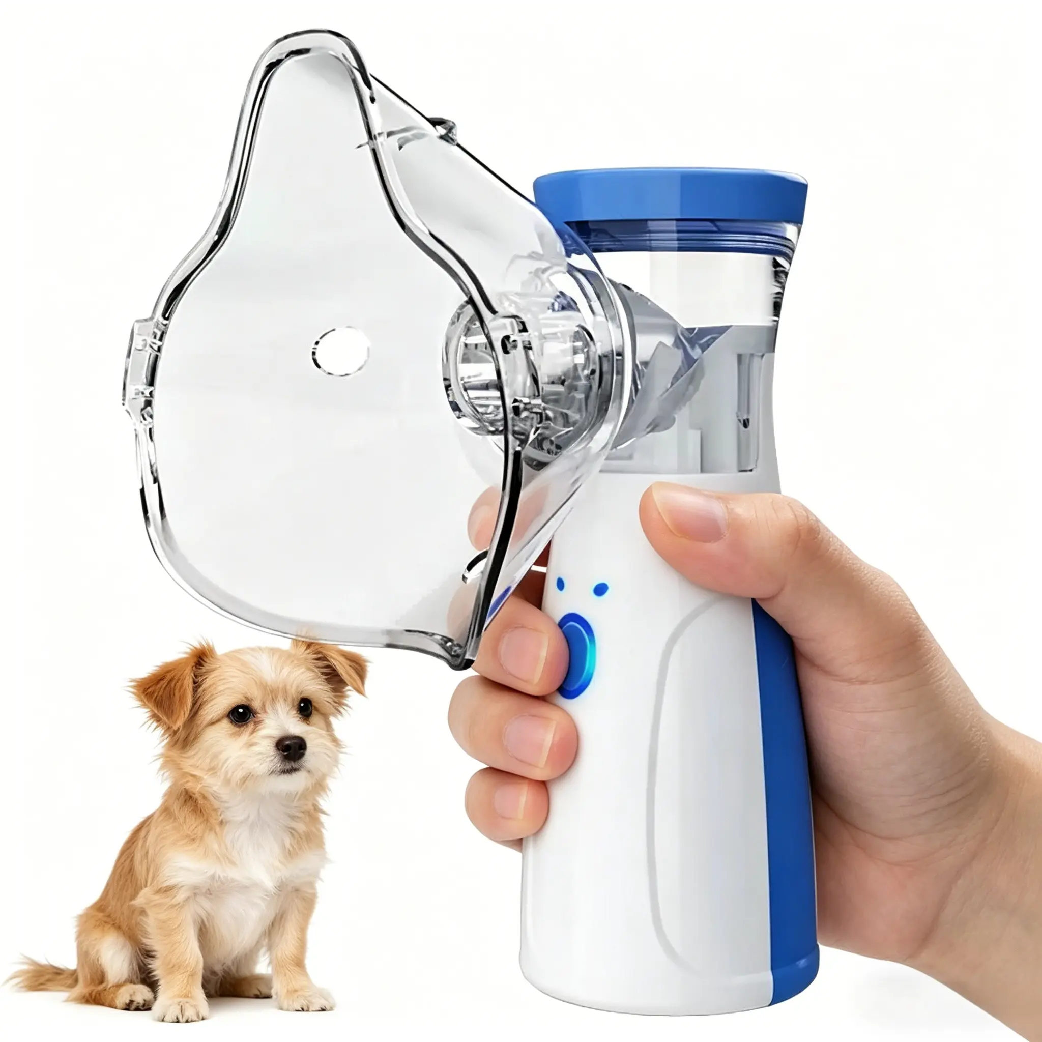 Quiet Pet Nebulizer for Cats & Dogs Portable Handheld Pet Nebulizer Quiet Mist Machine for Cat Dog Home Use Gentle breathing support for your lovely pets