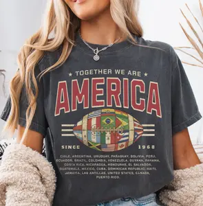 Together We Are America Shirt, American Football Shirt, Latin American Pride Tee, Hispanic Heritage Puerto Rico Unisex Shirt