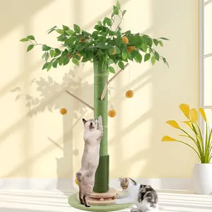 for Indoor Cats Adults, 45 Inch Tall  Scratcher with Sisal Rope, Large Cats  Posts with Hanging Ball for Kittens and Medium Large Cats