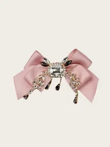 Heavy-Duty Rhinestone Fringe Bow Tie, Vintage Court Style, Versatile Suit Shirt Accessory, Elegant Butterfly Knot Design, Solid Pattern