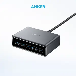 Anker Prime Charger (200W, 6 Ports, GaN), PD Fast Charging for Desktop Electronics, For iPhone, Samsung, MacBook, Dell, and More