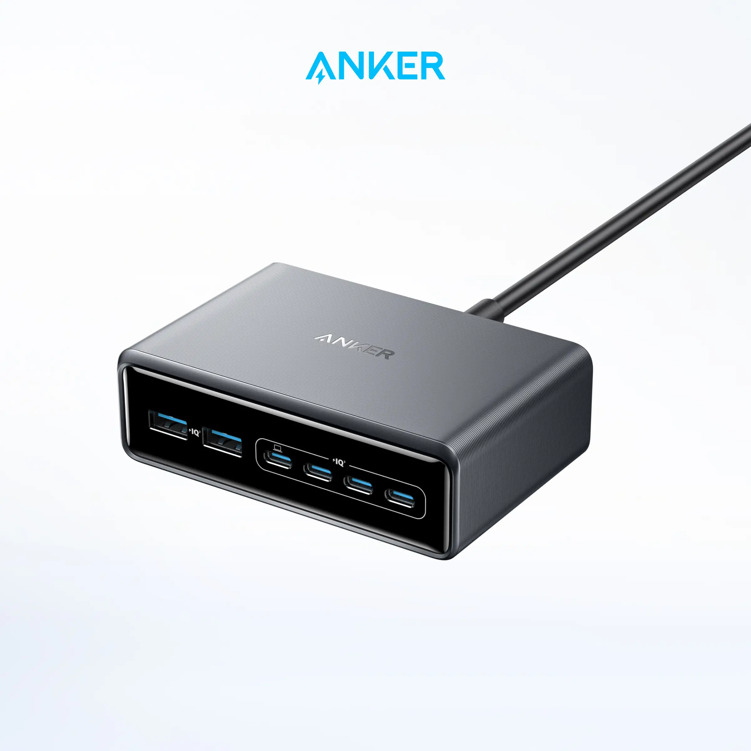 Anker Prime Charger (200W, 6 Ports, GaN), PD Fast Charging for Desktop Electronics, For iPhone, Samsung, MacBook, Dell, and More