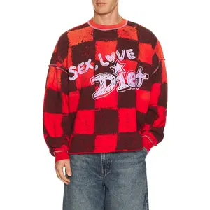Diet Starts Monday SL&D Crewneck Sweatshirt in Checkered Red