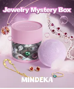 Fizzing Jewelry Mystery Box with Random Fine Jewelry Necklace Earrings Bracelet Charm Adjustable Ring Cute Fun Gift for Valentine's Day Birthdays Parties with Fizz Bomb Reveal