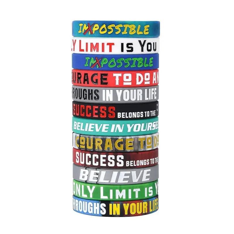 Silicone Bangle Set Multipack - Inspirational Message Bracelets for Unisex Teens & Adults, Casual Daily Wear Accessories, Birthday Gift for Colleagues, Family, Friends to Uplift and Encourage