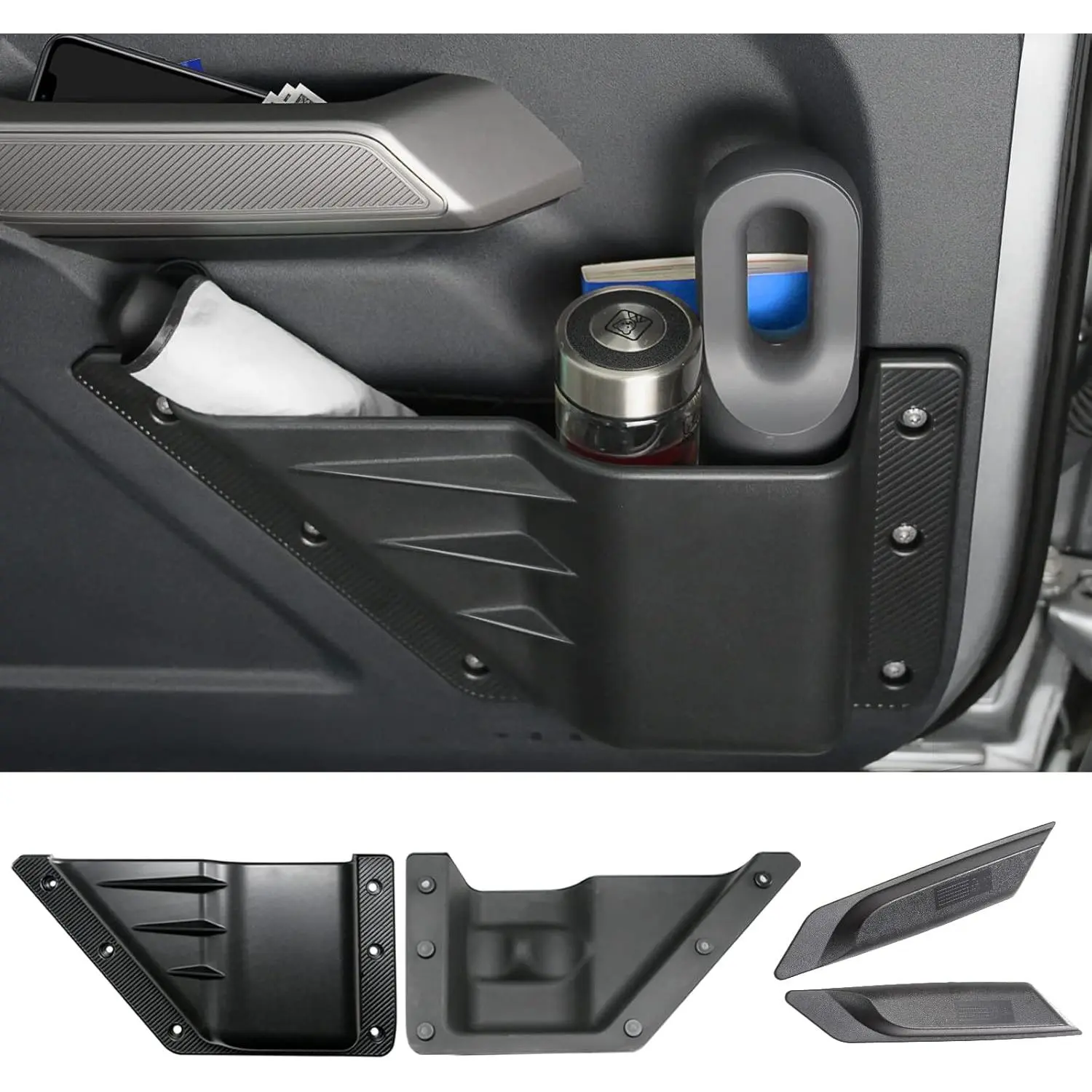 Front Door Pocket and Inner Door Handle Storage Organizer for Ford Bronco Accessories 2/4-Door 2021 2022