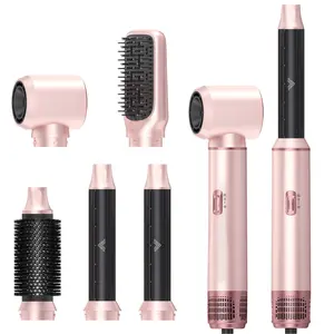 Hair Dryer Brush 5 in 1, Blow Dryer Brush Set Upgrade Hot Air Brush As A Gift for Straight/Curl/Drying/Smoothing Air Styler Curling Wrap Air Curler, Curling Iron Hair Styling Tools, Christmas, New Year Gift