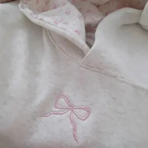 Retro Trendy New Cotton Simple Floral Letter Bow Pattern Gray Hooded