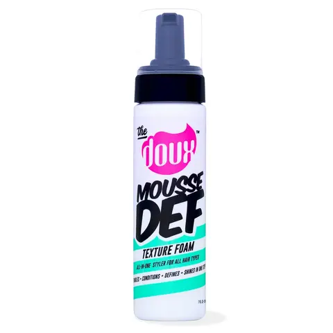 The Doux Mousse Def Texture Foam - Creamy Curl Mousse & Gel, Aloe + Silk Hydrate Haircare, 7 oz Sculpt and Define Styling Product, Curl Enhancing Shiny Hair Formula