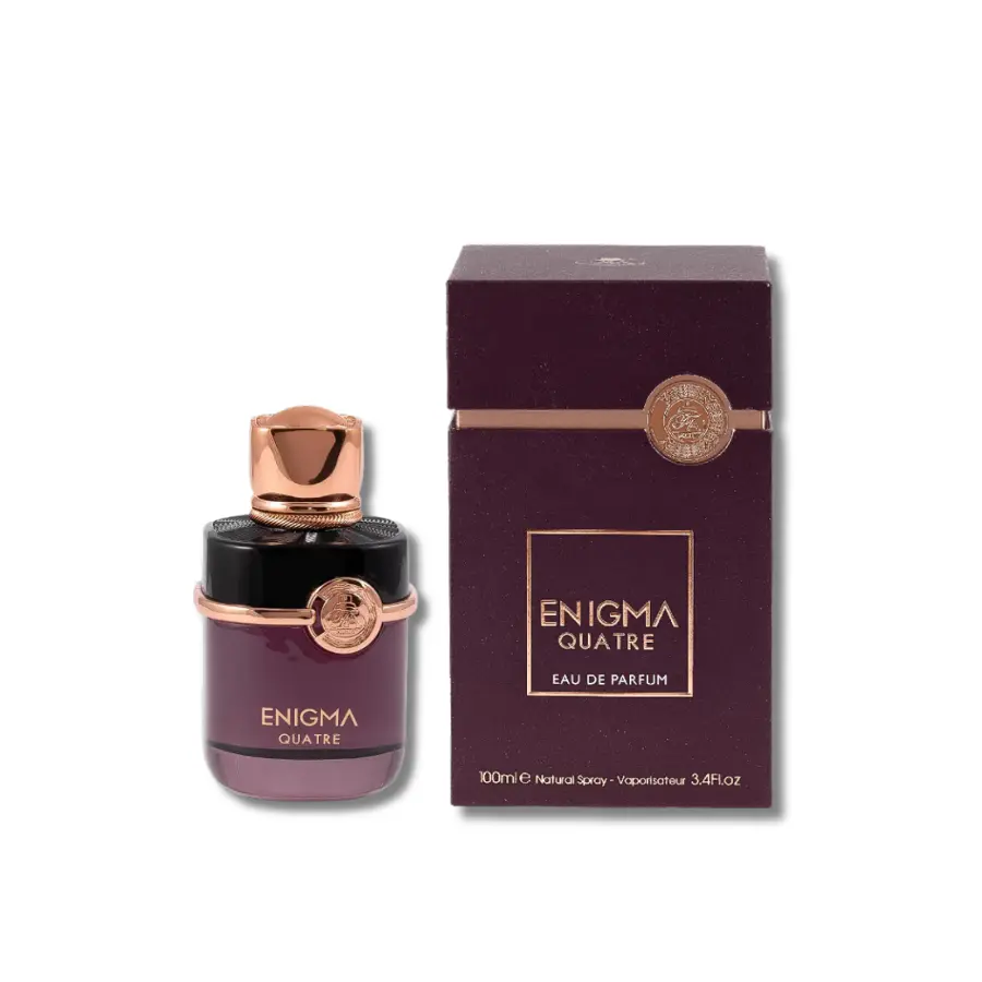 Fragrance World Enigma Quatre Eau De Parfum (EDP) for Women Adults, Spicy-Floral Signature Scent Spray with Citrus, Rose, Woody Patchouli Notes, 3.4 fl oz, Floral Scented Perfume, Women Perfumes, Alcohol Base, Sweet Earthy, Generous Size, Single Item, Wom