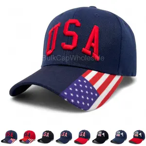 Baseball Cap American Flag USA Adjustable Size Mens Hat Visor Ball Caps Women