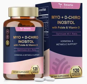 Myo-Inositol & D-Chiro Inositol Supplement Capules 3075mg, Plus Multivitamin Vitamin D3, Folate, Ideal 40:1 Ratio - Hormonal Balance for Women & Ovarian Support | Vegan, Non GMO - 120 Caps