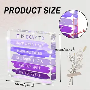 Mental Health Desktop Sign, Acrylic Belief Decor, Office Therapy Decoration, Self-Compassion Gift, Anxiety Relief, Positive Workspace Accessory