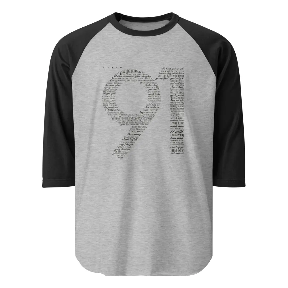Psalm 91 3/4 sleeve raglan shirt