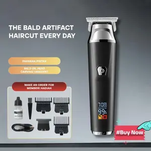Liquid crystal digital display fast charging oil head carving hair cutter