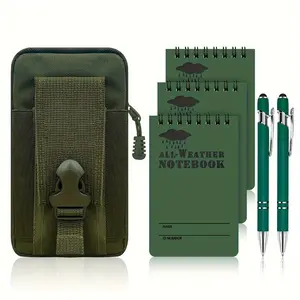 Waterproof Notebooks: 6-pack of all-weather waterproof notebooks - 3 x 5 inches with windproof pen and storage bag, suitable for outdoor activity journaling, school supplies, backpacks, Student Essentials.