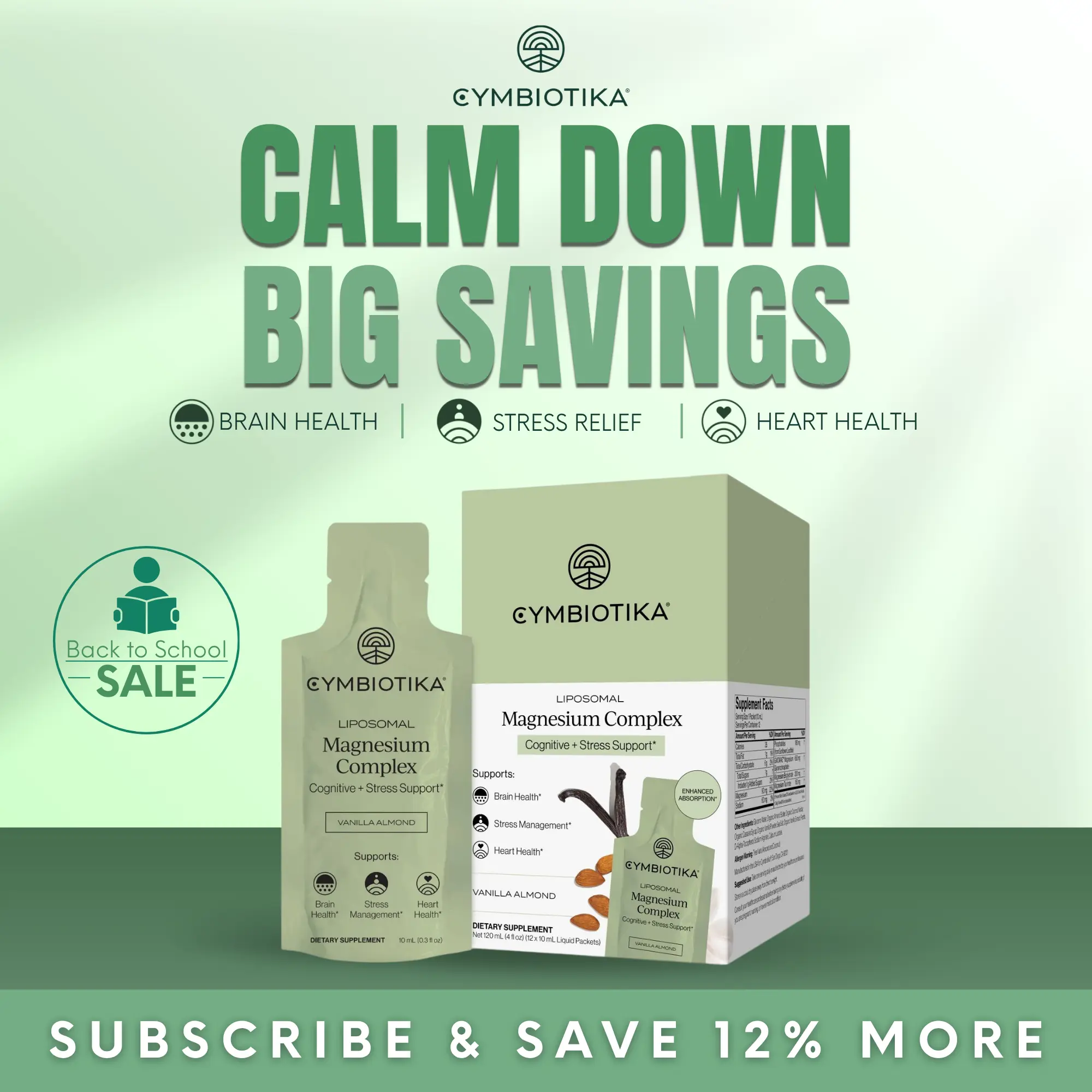 Liposomal Magnesium Complex | 12 Packets | Stress Relief & Calm | Sleep & Muscle Recovery | 7-Form Magnesium Blend