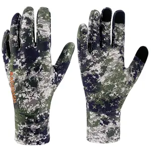 Bassdash Men’s Camo Hunting Gloves UPF 50+ Lightweight Touchscreen Gloves for Warm Weather Fishing Hiking Outdoor Activities