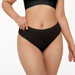 Popilush Seamless Mid Rise Comfort Brief No Show Second Skin Underwear for Women Soft Stretch Breathable Panties Non Roll Waistband Invisible Under Dresses and Tight Outfits