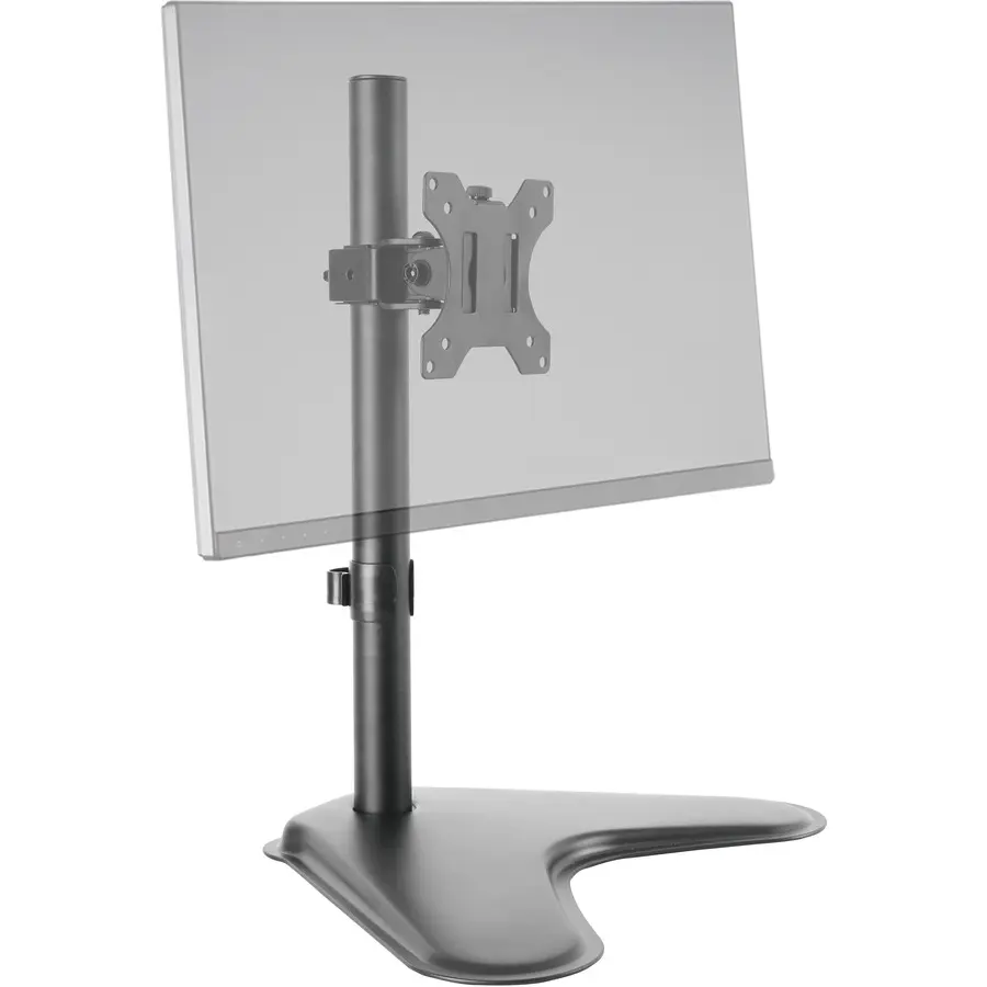 HAT Design Works DMRS-1 Single Unit 32" Monitor Desk Stand - Steel Base Monitor Support, Wide Stable Base for Office Commercial Furniture