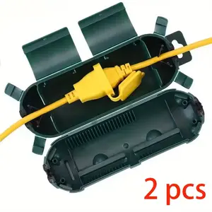 2-Pack Outdoor Extension Cord Safety Cover with Seal Ring, Waterproof Electrical Connector Box, Protects Outlets, Plugs, Lamps, Decorative Lights