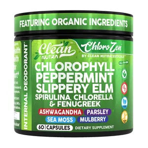 Clean Nutra Chlorophyll Capsules Internal Deodorant Peppermint, Slippery Elm, Spirulina, Chlorella, Fenugreek & More for Odor Control + Gut Cleanse Capsules – ChloroZen