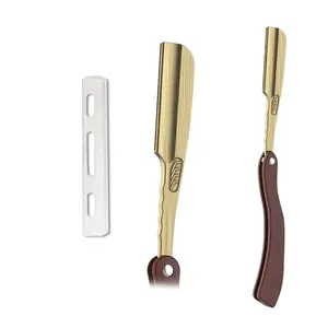 Classic Straight Razor Kit For Men Stainless Steel Barber Razor 30 Blades Ergonomic Wooden Handle Smooth Precise Shaving