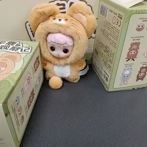 Cute Monchhichi doll blind box ornaments pendant transformation Monchhichi factory desk desk ornaments Puffies Keychain Fuzzy Keychain
