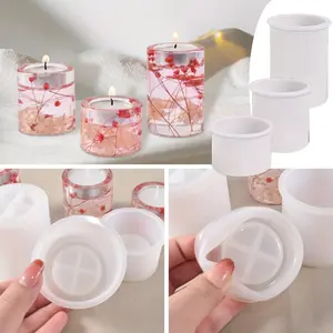 3pcs Cylindrical Candle Molds For Candle Making, Pillar Casting Silicone Molds For Resin Casting, Soap, Gift