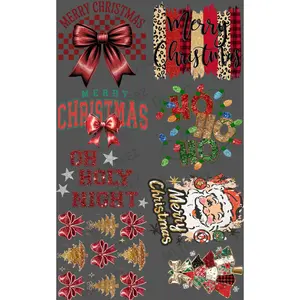 MERRY CHRISTMAS (2) PREMADE GANGSHEET  - 22X36  DTF TRANSFERS - DIRECT TO FILM