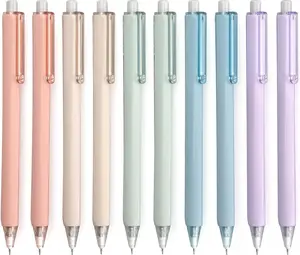 Gel Pens 0.5mm Fine Point Pens Black Ink for Office Smooth Writing Retractable Work Pen, Multicolor (10-Count)