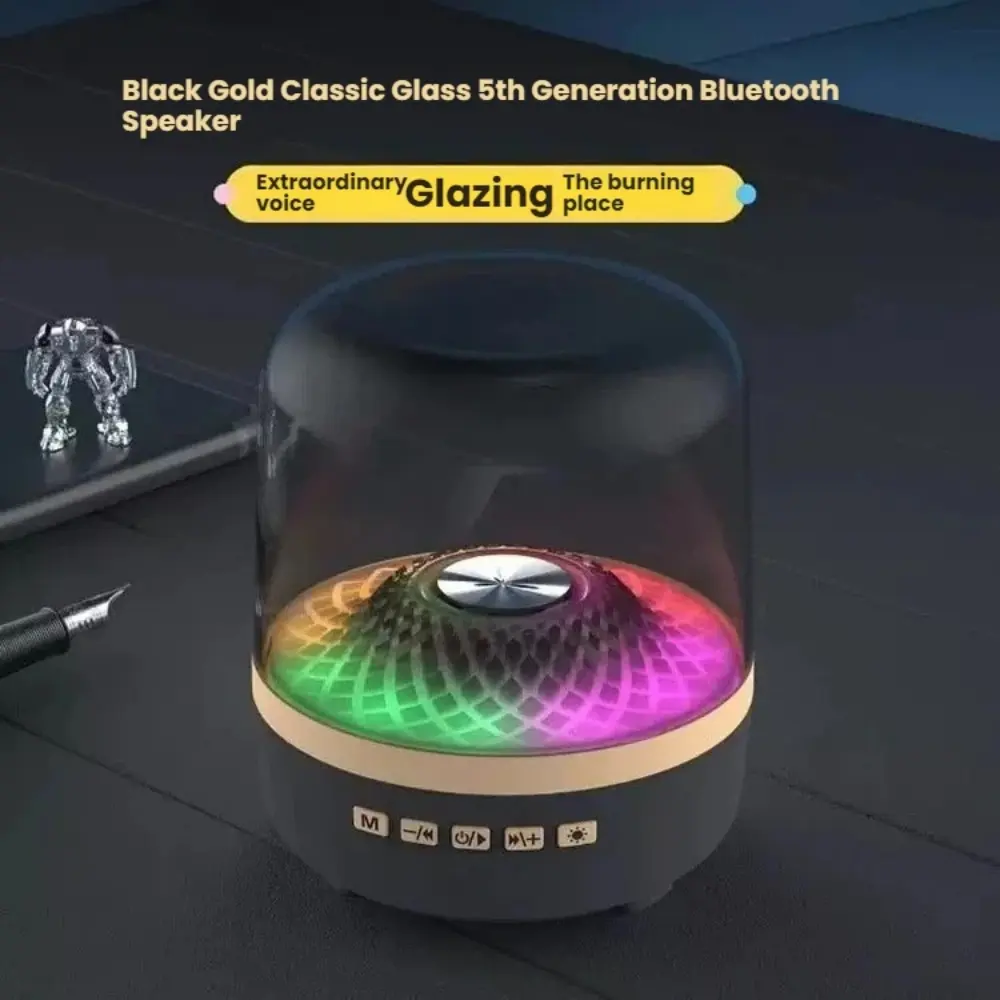 Glaze 5 Rechargeable Wireless Speaker System, Bluetooth 5.3 Portable Audio Device with Breathing Lamp, Hi-Fi Acoustics, Wireless Soundbar, Smartphone Compatibility, Aux Input for Home Theater, Stereo Speakers, Portable Audio Speaker