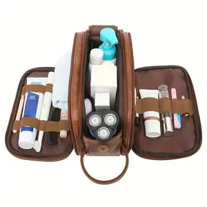 New product three-open multi-functional pu men's toilet bag large-capacity high-end cosmetic bag cosmetic storage bag