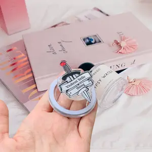 Violent Little Thing Sword Phone Grip Clear Acrylic Griptok - Aesthetic Fantasy Romantasy Cell Phone Stand Holder, Kawaii Gothic Dagger Finger Ring Grip Accessory, Dark Academia Gift for Book Lovers