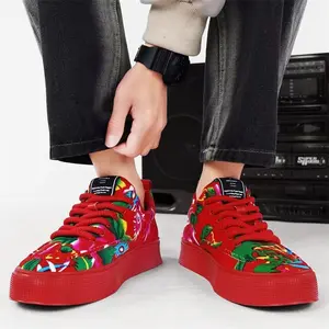 UYCEKK The New Men'S Shoes of 2026, Featuring a Trendy Northeastern Large-Flowered Fabric Design, Are Versatile, Breathable, Low-Top, And Casual Sneakers That Are Popular on Kuaishou And in Line with The Latest Fashion Trends