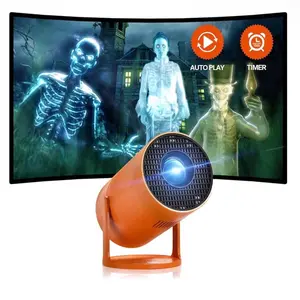 Halloween Pro Projector with Auto-Play Timer Short Throw Optics 0.9TR Upgraded 2025 Model for Halloween Effects & More - Plug & Play, Built-in Speakers, HDMI & Bluetooth Inputs