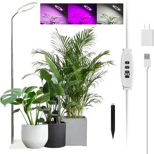 Serbasic Full Spectrum Grow Lights for Indoor Plants LED Floor Plant Light with Base and Earth Stick Dual Purpose Adjustable Height Stand 155cm/61inch for Large Plant 3 Switch Light Mode Auto Timer 3/9/12H 10 Level Brightness for Indoor Plants High Plants