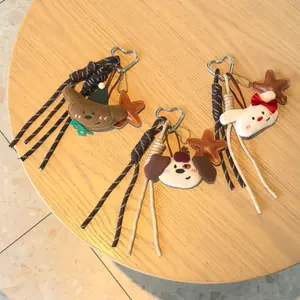 Cute Plush Teddy Doll Charm, Climbing Rope Sports Wrist Strap, Cartoon Bag Charm, Car Keychain, Bag Charms