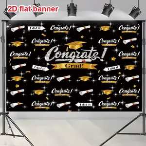 Congrats Grad Backdrop Banner, I Did It Graduation Photo Booth Background, 2026 Graduation Party Decorations, Universal Setting, Shimmer Wall Hanging Backdrop