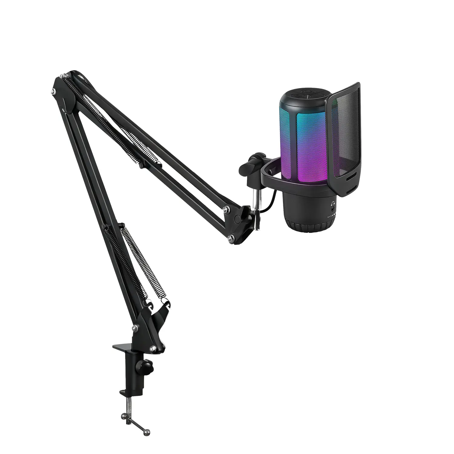 APAKAI 005 RGB USB Wired Condenser Gaming Microphone with Shock Mount, Pop Filter, Blowout Preventer Net, Auto-Switch RGB Lights, 4-in-1 USB Type-C Plug-and-Play, 192kHz/24bit Audio,, Streaming Equipment for PC & Laptop Smartphone #DealsForYouDays