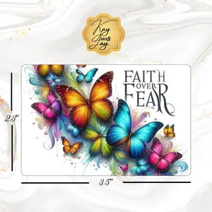 Faith Over Fear Butterfly Sublimated Artwork Refrigerator Magnet - Lightweight Magnetic Home Decor, Kitchen Decoration Accessory