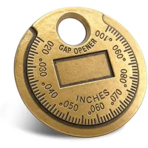 Spark Plug Measuring Tool, Zinc Alloy Spark Plug Gap Gauge Tool Scaled from 0.020 to 0.100 Inch, Portable Gap Measuring & Adjustment Tools, Universal for Car, Motorcycle, Lawn Mower (Gold)