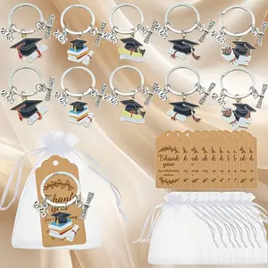 15 Sets 2026 Graduation Keychain Set with Cap & Diploma – Zinc Alloy Split Ring Pendant, Metal Keychain, Perfect for Backpack, Graduation Theme, Graduation Gift, Party Favor, Celebration Supplies, Graduation Souvenir