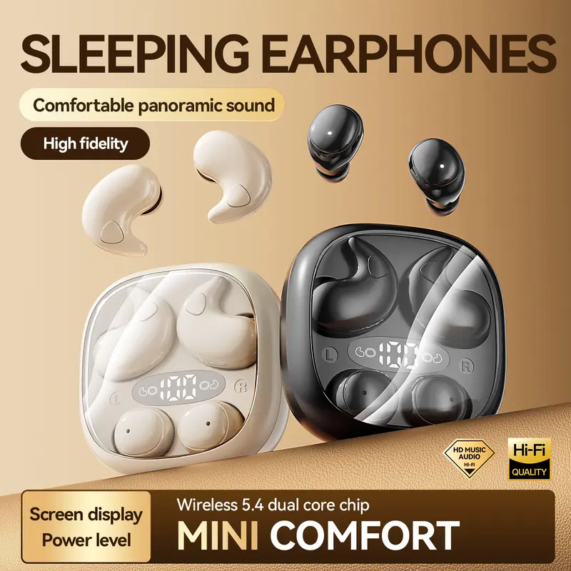 2-Pair Plastic Rechargeable Bluetooth Wireless Earbuds - 2026 Smallest Mini Invisible Design, 360° Immersive Surround Sound, Long Playtime, Noise Reduction, for Sleeping, Sports Use (Phones & Electronics Audio Accessory)