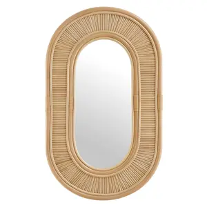 Silvana Oval Rattan Wall Mirror