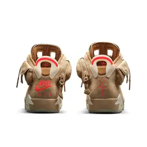 Plush tan premium suede retro high-top kicks layered with perforated vent mesh and smooth scarlet fabric trim, fitted with translucent air cushion gum outsole; velvety dense suede delivers warm tactile texture to refresh your seasonal sneaker rotation