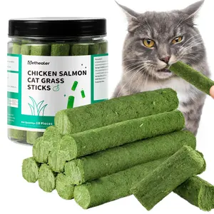 Cat Grass Stick, Cat Treats for Hairball removal Support and Teeth Cleaning,Hairball Treats for Cats, Natural Freeze Dried Cat Grass Treats for Indoor Cats, Cat Grass for Cat catnip flavor cat grass treat hairball control snack stick hair ball oral health