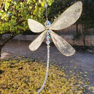 Dancing Light Dragonfly Pendant - A Handcrafted Metal Sun Catcher, Casting Delicate Shadows for a Living Wall Art Display